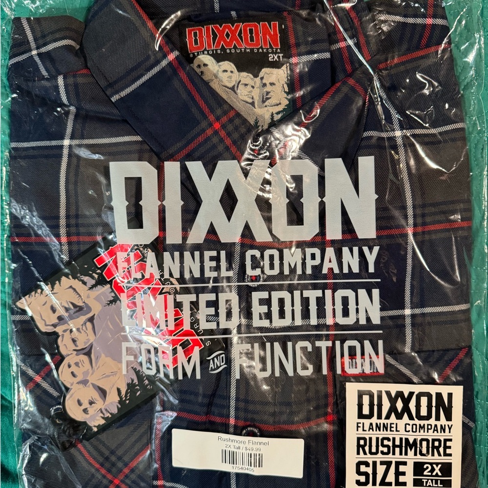 Dixxon Rushmore Flannel Shirt NEW IN BAG 2XLT